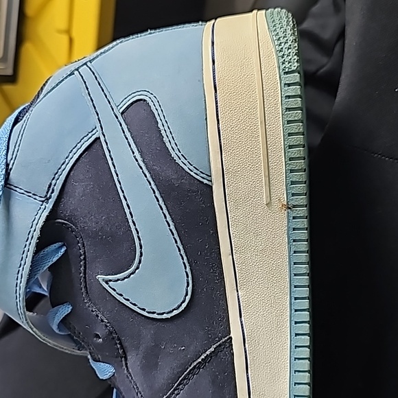 Nike Airforce One Blue Navy Suede High Top Sneakers Size 10 - Picture 8 of 12